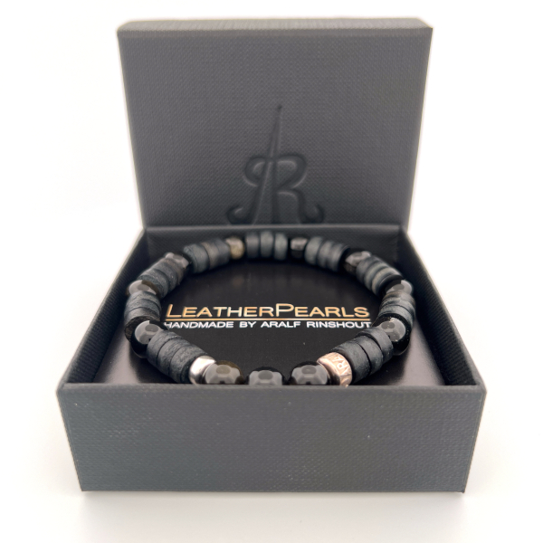 Preview: LeatherPearl Armband mit Goldobsidian